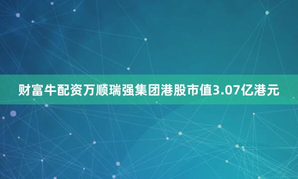 财富牛配资万顺瑞强集团港股市值3.07亿港元