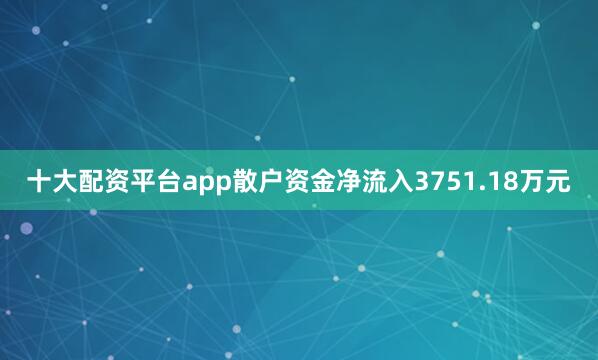 十大配资平台app散户资金净流入3751.18万元